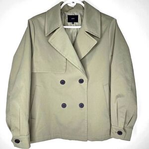 HUM Olive Green Double-Breasted Trench Coat Size M